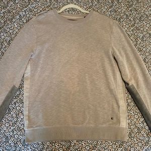 All Saints West Crew Sweatshirt Small Taupe Marl